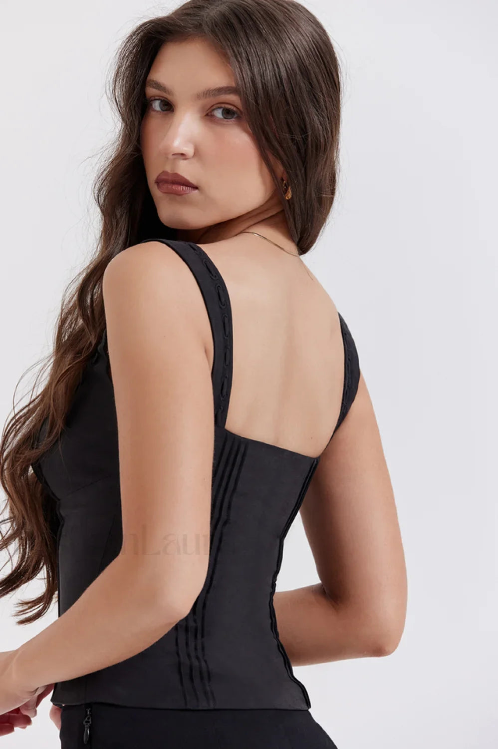 Vacation Floral Bust Tie Slim Cami Top