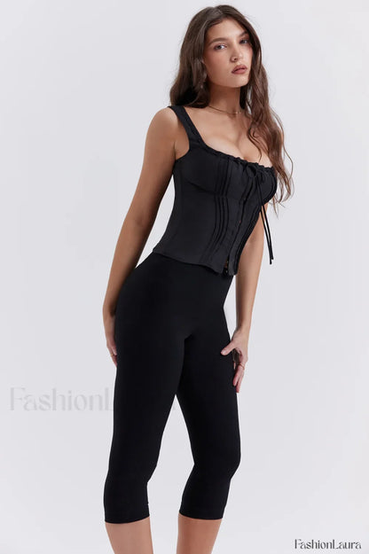 Vacation Floral Bust Tie Slim Cami Top