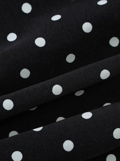 Polka Dot Spaghetti Strap Neck Scarf Slip Maxi Dress