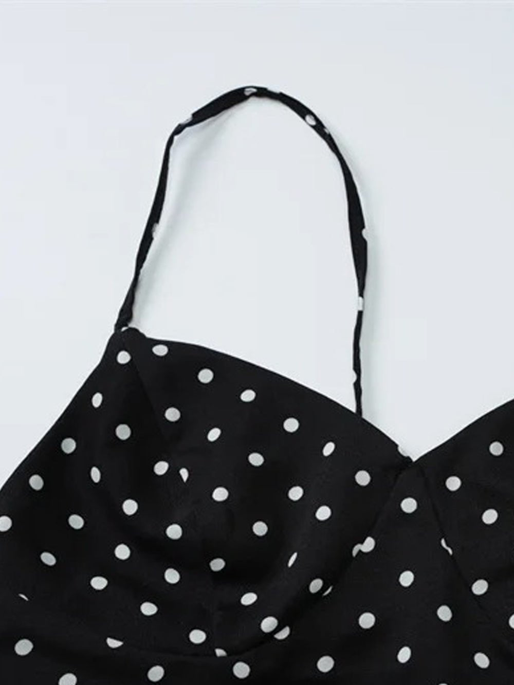 Polka Dot Spaghetti Strap Neck Scarf Slip Maxi Dress