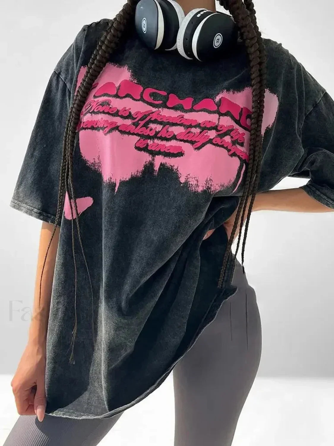 Cotton Washed Los Angeles Callfornia Print T-Shirt