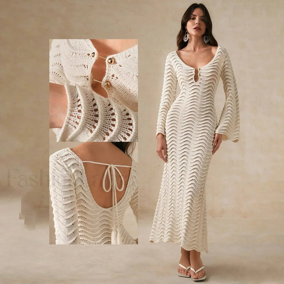 Crochet Net Maxi Dress Cover Up