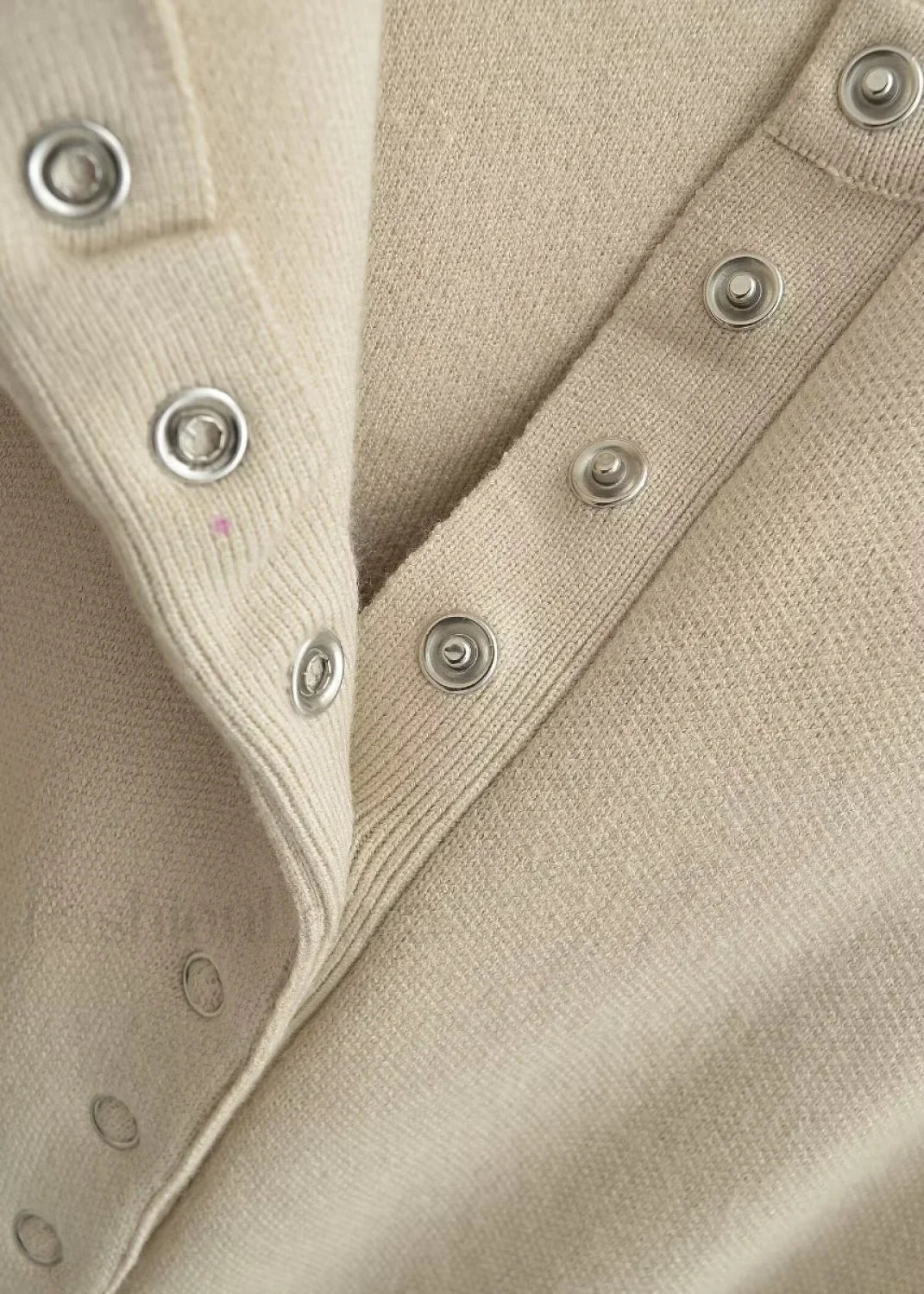 Cropped Button-Up Knit Sweater