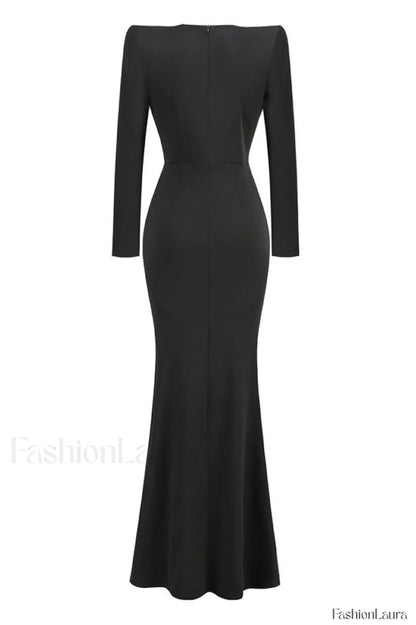 Cutout Crepe Stylish V-Neck Dress