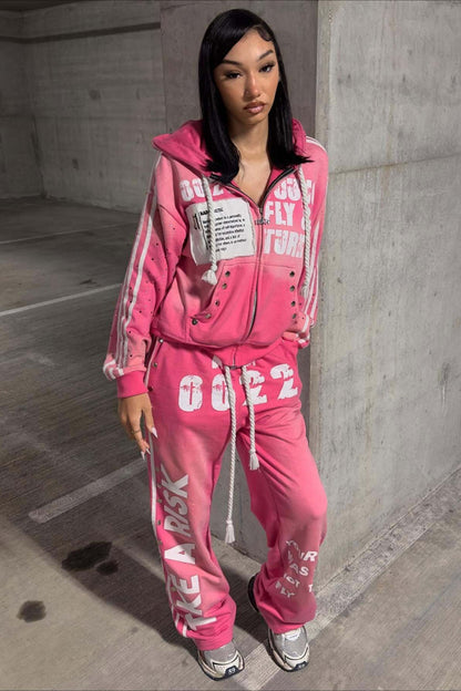 Hip Hop Rock Graphic Printed Hoodie