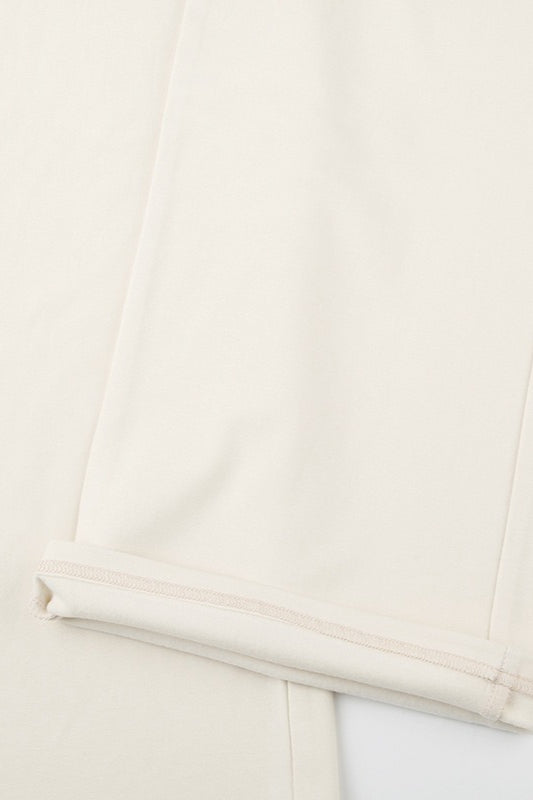 Roll Waist Solid Color Low Rise Knit Pants
