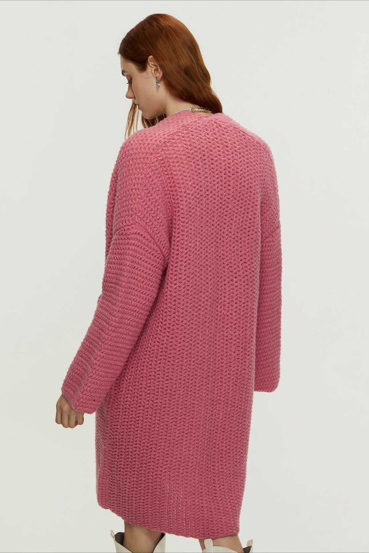 Longline Cable Knit Cardigan