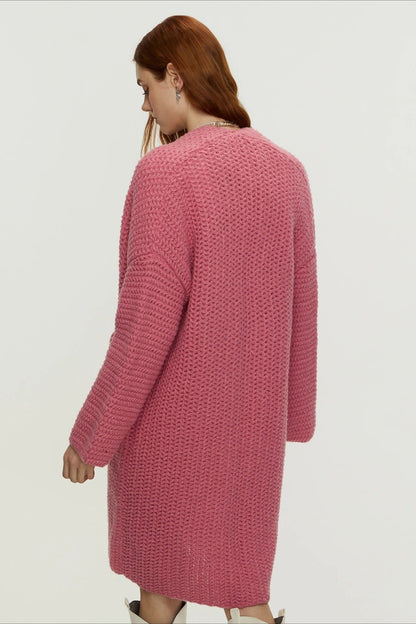 Longline Cable Knit Cardigan