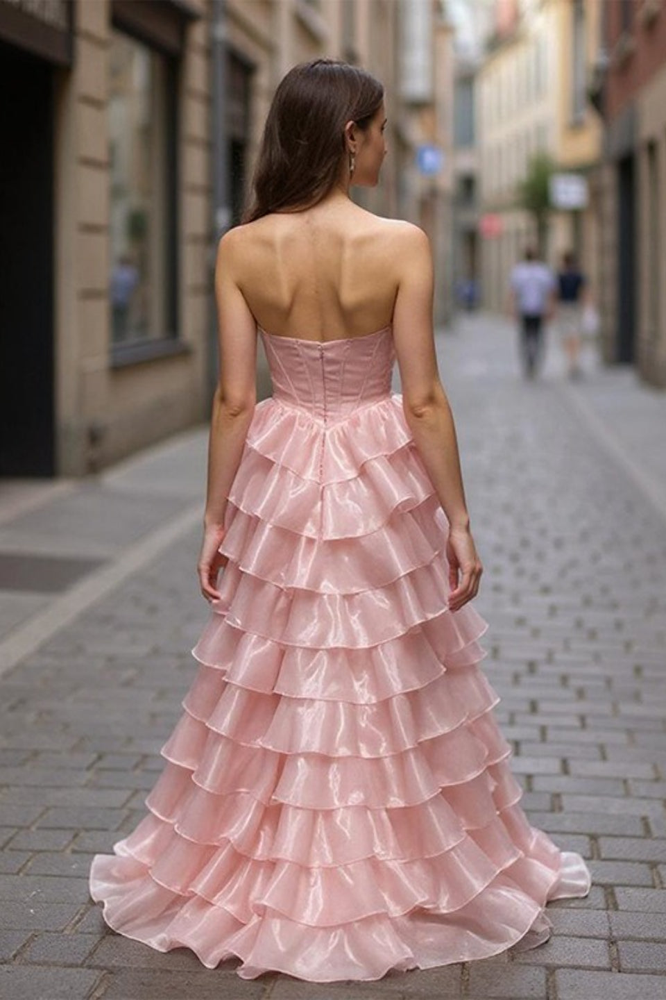 Crystal Mesh Corset Ball Gown Prom Dress