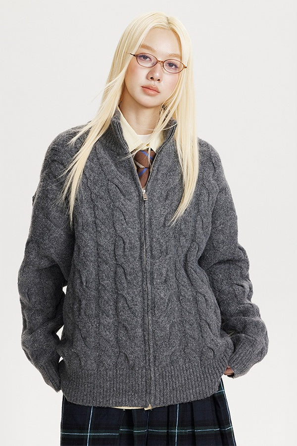 Oversized Cable Knit Cardigan