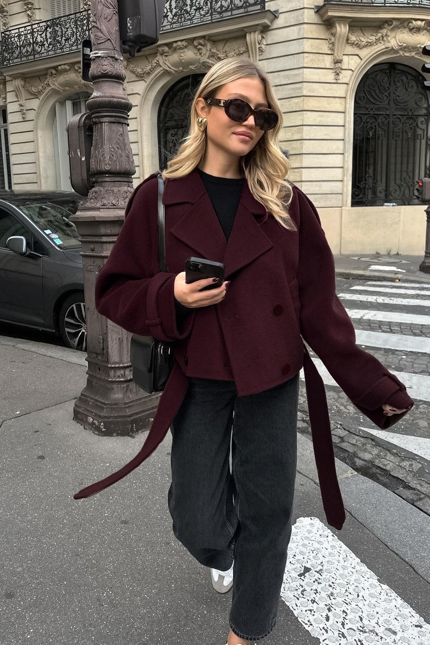 Heavyweight Tweed Double Breasted Coat