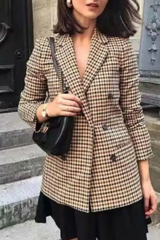 Vintage Plaid Longline Blazer