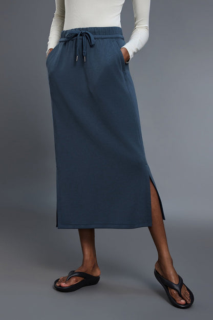 High Waist Split Straight Bodycon Midi Skirt