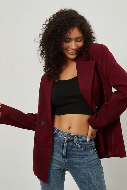 Minimalist Double Breasted Draped Blazer
