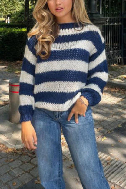 Cotton Candy Navy Stripe Knit Jumper