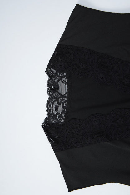 Lace Hollow Out Button Waist Cinched Sleeveless Blouse