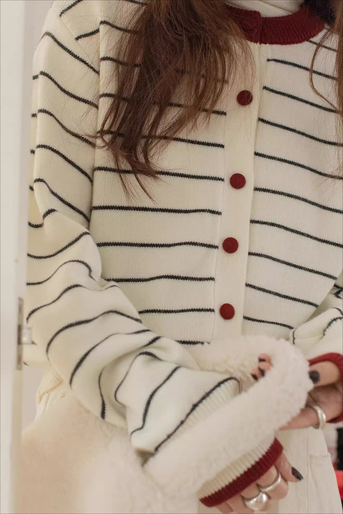 Colorblock Striped Casual Sweater