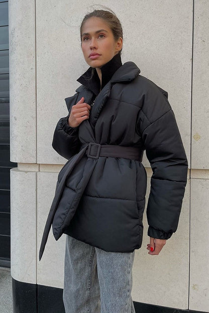 Structured Quilted Notch Collar Coat