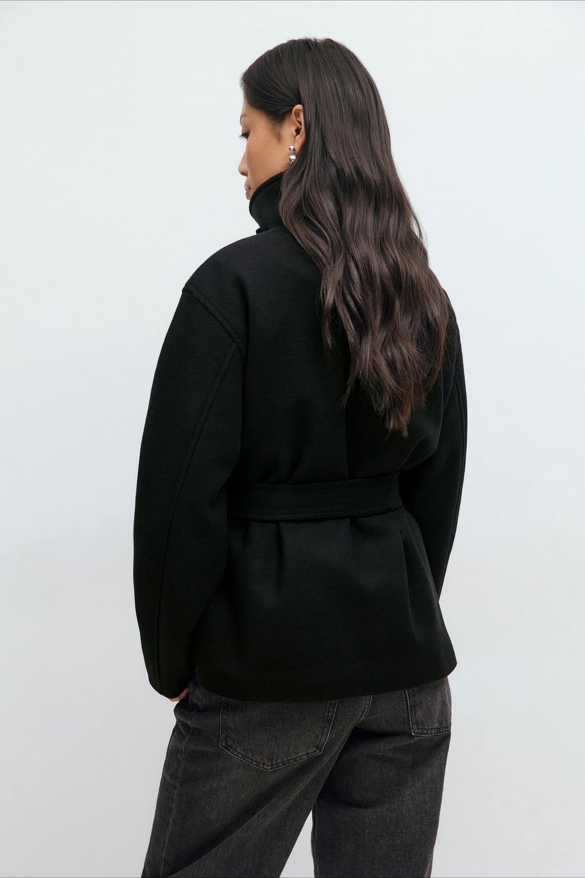 Structured Double Faced Wool Midi Coat