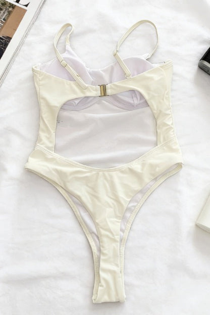 Solid Underwire Slim Fit One Piece Swimwear