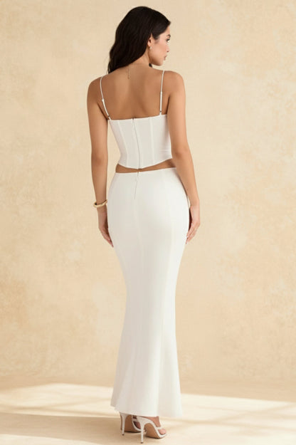 Paloma Ivory Stylish Corset Maxi Dress