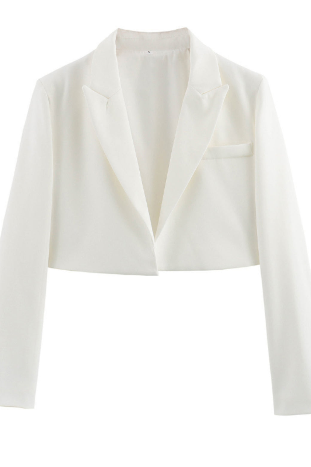 Solid Open Front Short Blazer