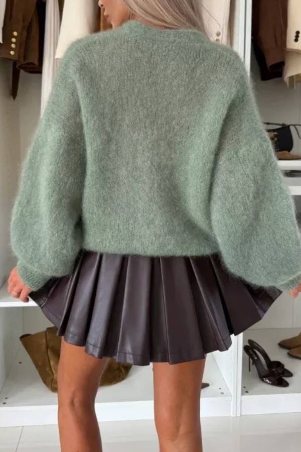 SWETER KARDIGAN Z MOHEREM SHELLEY MATCHA