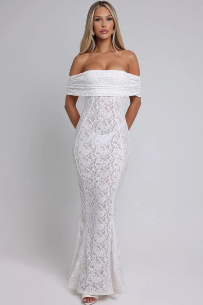 Floral Lace Backless Lace Dress