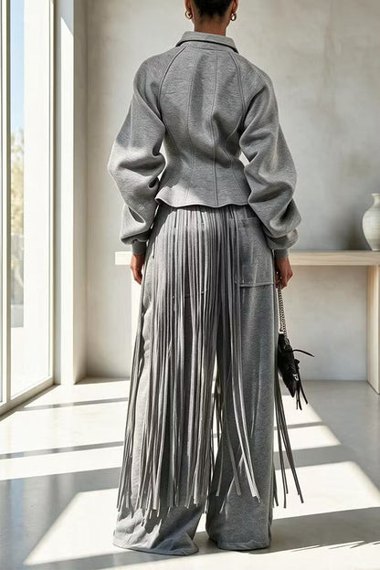 Aura Sculptural Corset-Style Zip-Up Sweatshirt