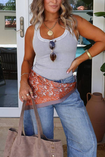 Bohemian Muse Scarf Orange Paisley
