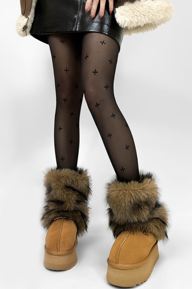 Raccoon Faux Fur Mid Calf Boot Cuffs