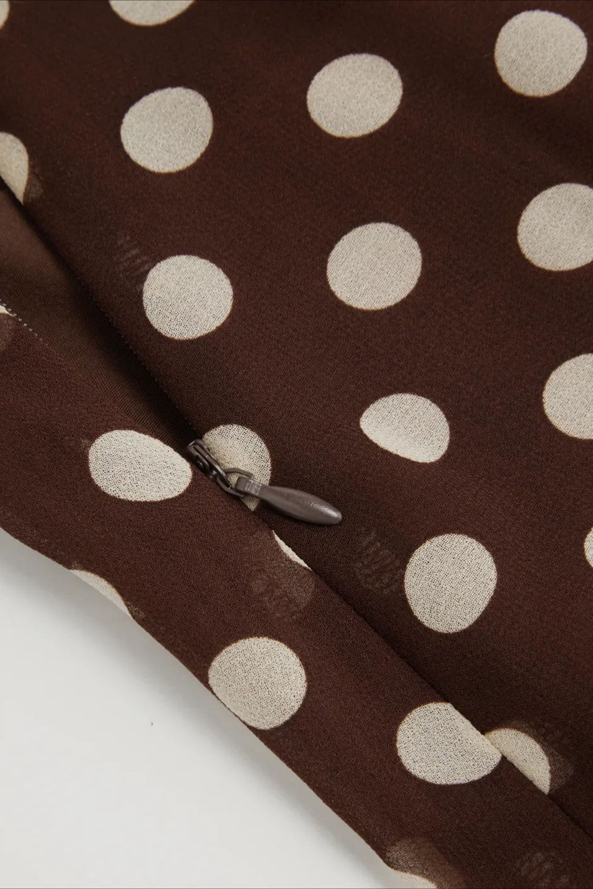 High Waist Polka Dot Chiffon Mermaid Midi Skirt