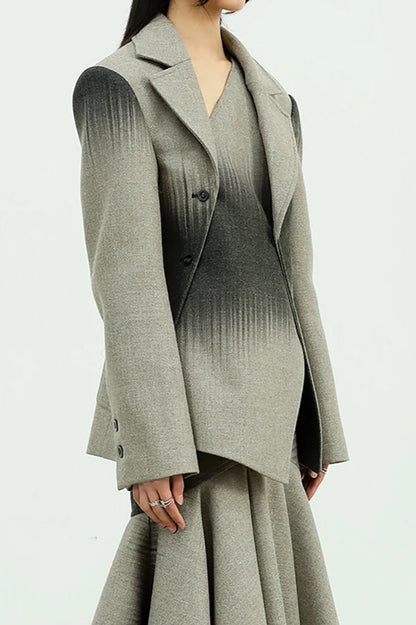 Irregular Collar Cotton Blazer