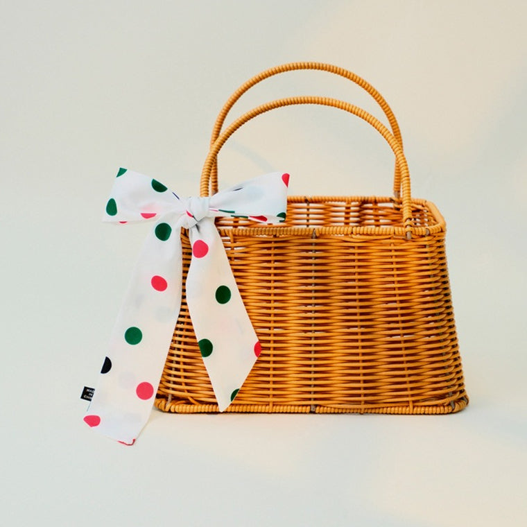 Polka Dot Skinny Long Neck Tie Ribbon Scarf