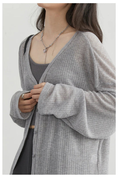 Lightweight V-Neck Knit Cardigan