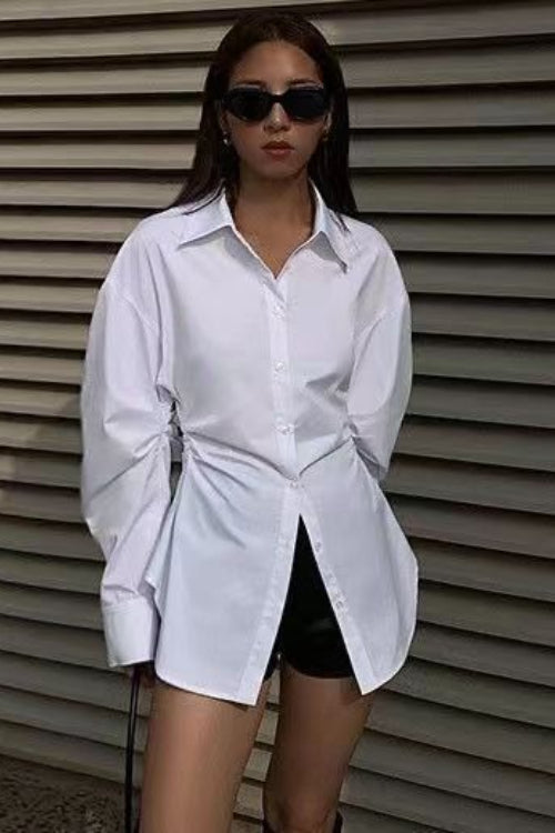 Longline Slimming Long Sleeve Blouse