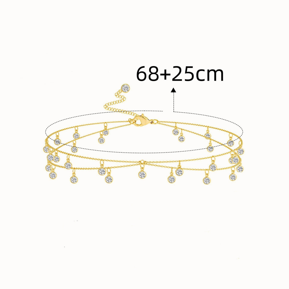 Geometric Rhinestone Tassel Waist Chain