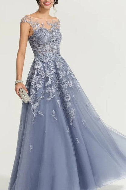 Lace Tulle Ball Gown Prom Dress