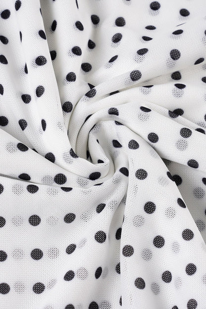 Polka Dot Low Rise Ruffle Trim A Line Skirt