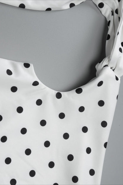 Polka Dot Asymmetrical Slim Fit Mini Dress