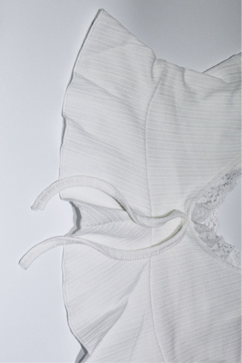 Lace Ruffle Hem Cami Lounge Shorts Set
