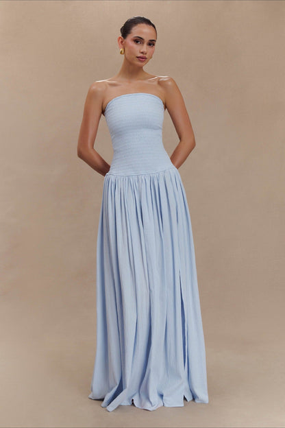 Solid Color Sleeveless Backless Ruched Corset Maxi Prom Dress