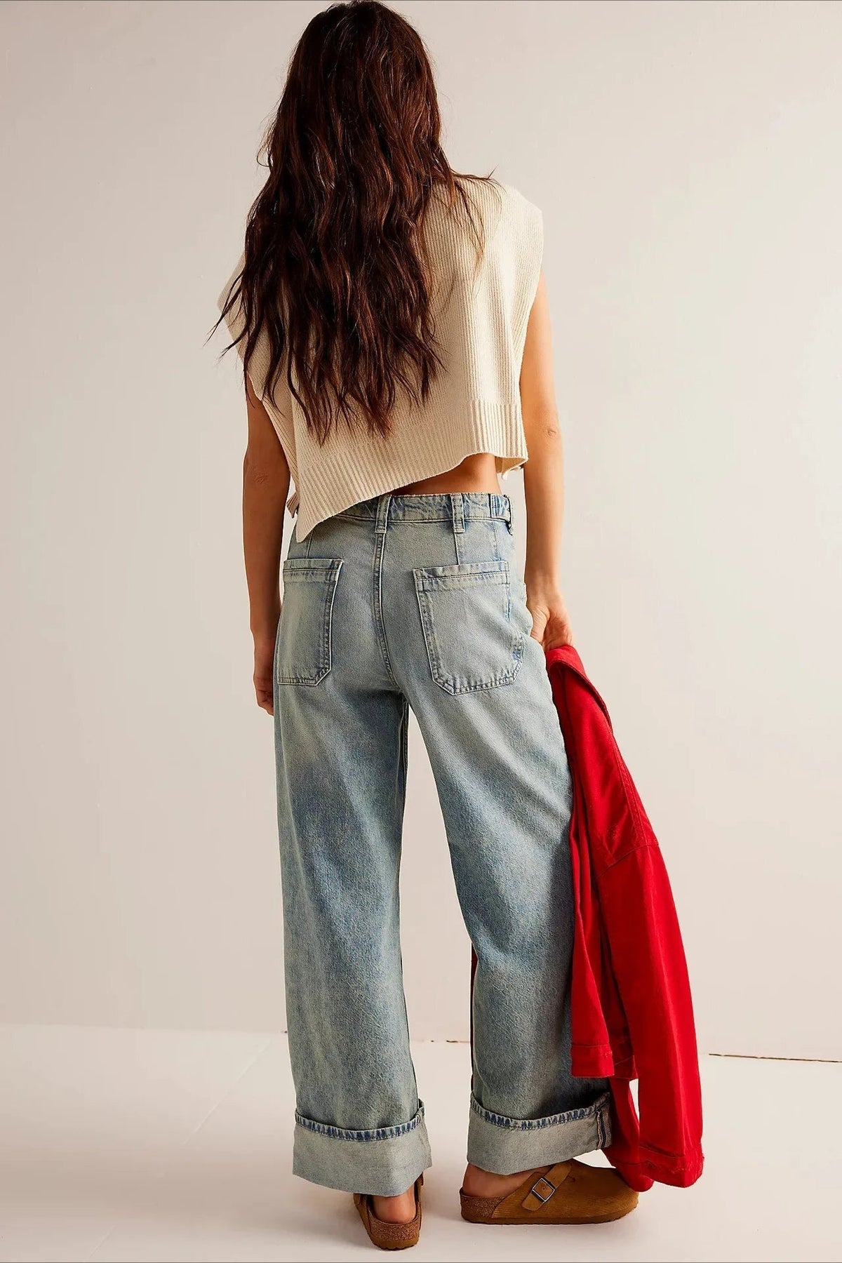Vintage Washed Wide Leg Jeans