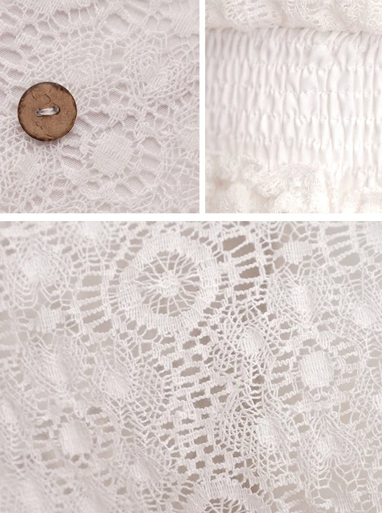 Lace V-Neck Ruffle Mini Boho Dress