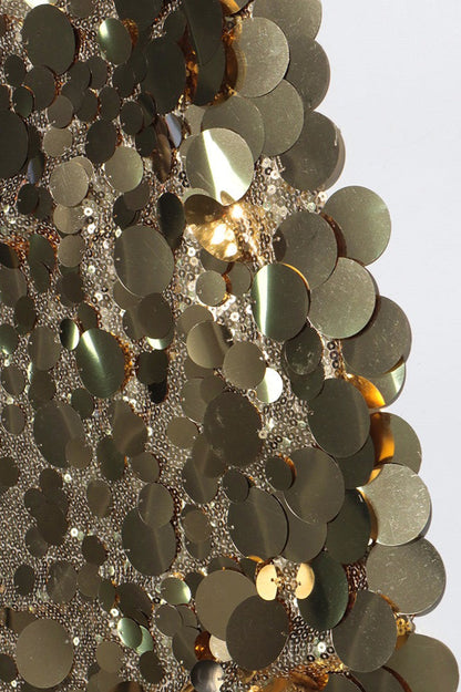 High Waist Sequin Panel A Line Maxi Skirt