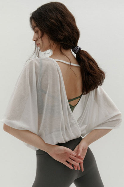 Quick Dry Cropped Backless Sun Protection Tee