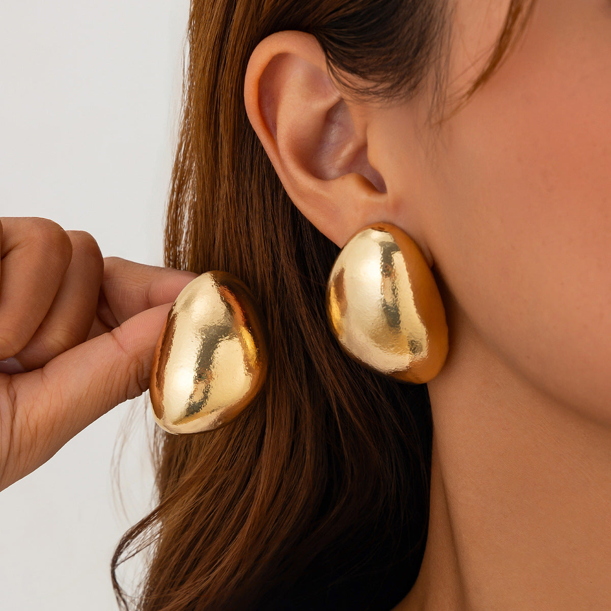 Liquid Irregular Ruched Round Earrings