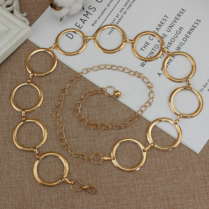Geometric Large Ring Metal Waist Chain