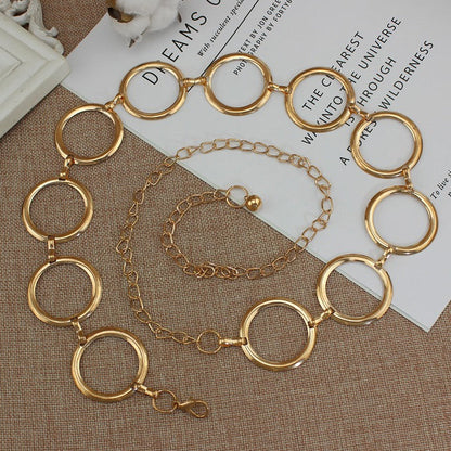 Geometric Large Ring Metal Waist Chain