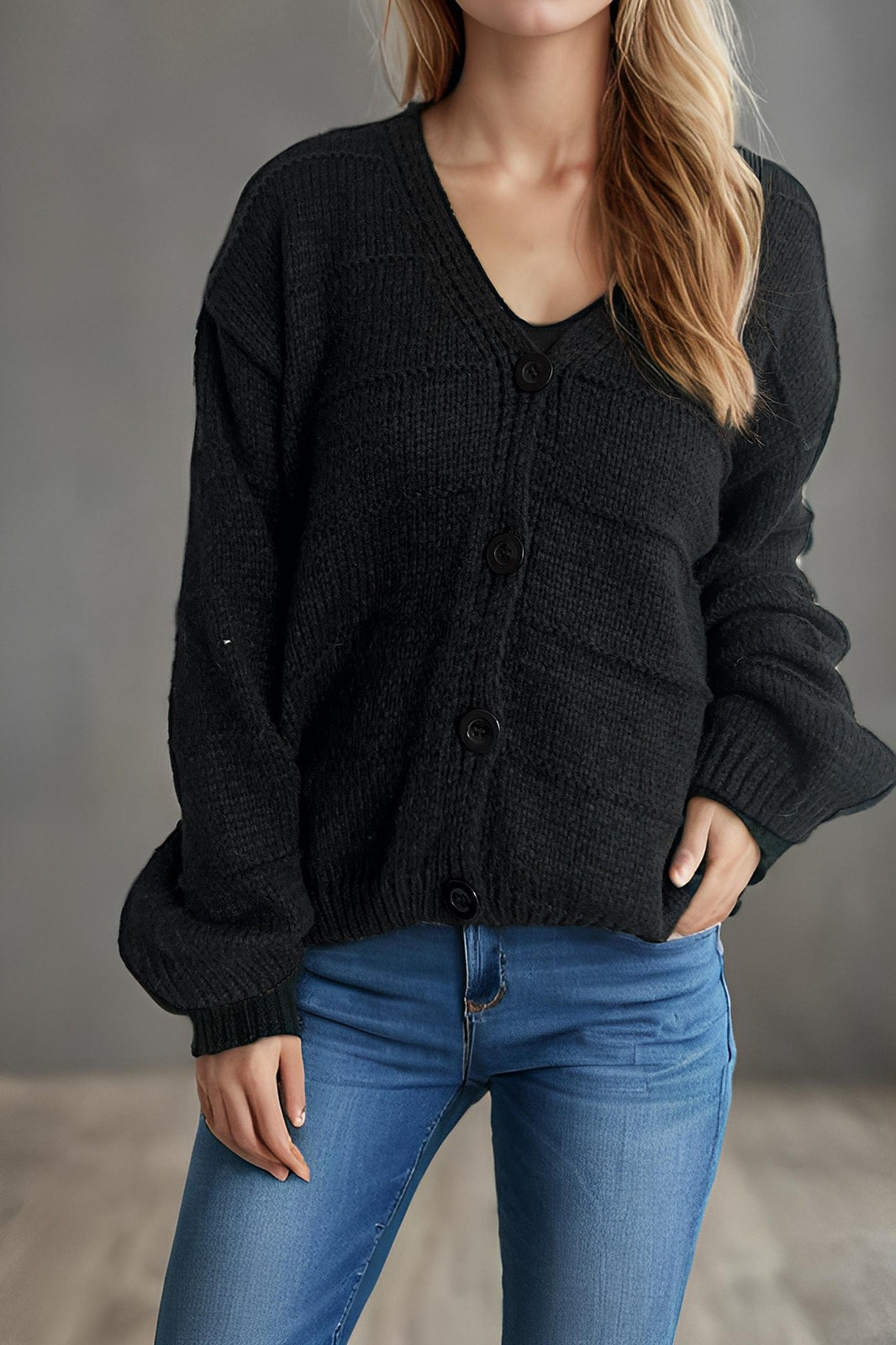 Relaxed V-Neck Cardigan